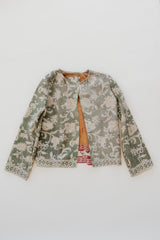 Vintage Kantha Jacket - Sage Vine
