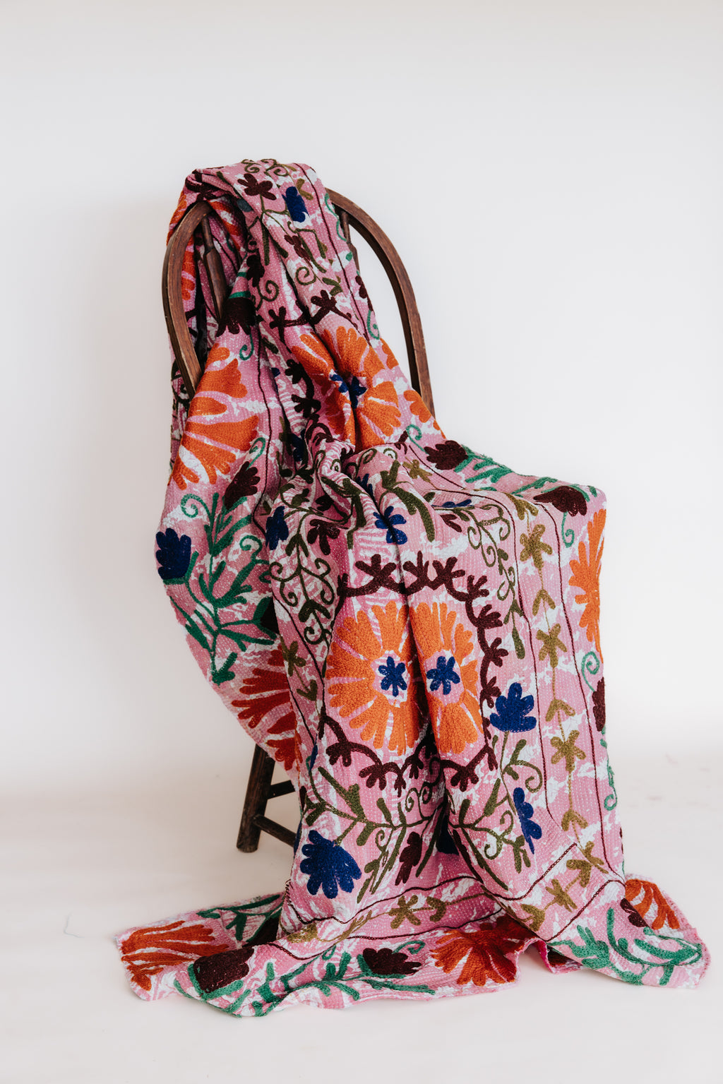Vintage Suzani Embroidered Kantha Blanket - #25