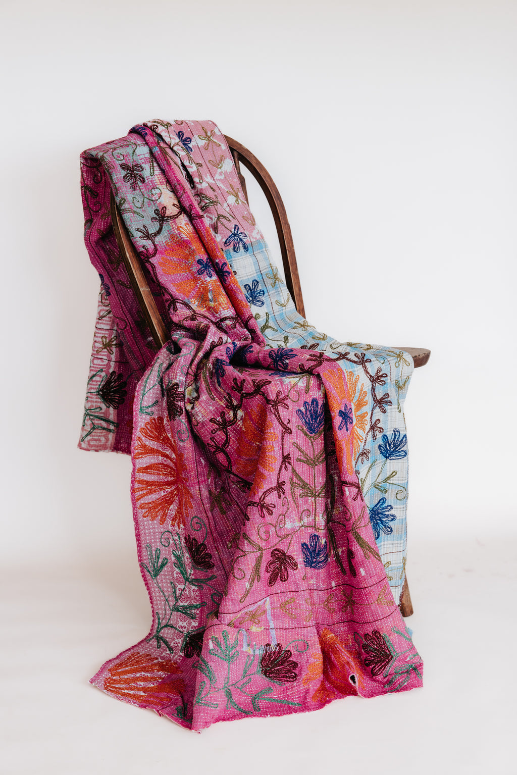 Vintage Suzani Embroidered Kantha Blanket - #25