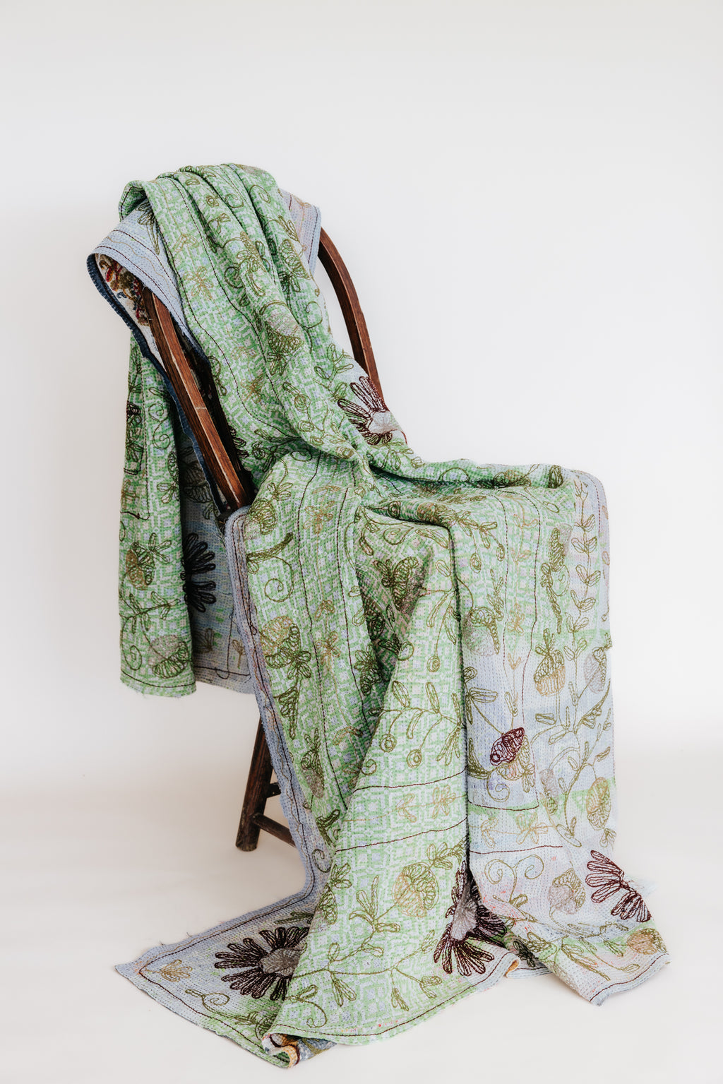 Vintage Suzani Embroidered Kantha Blanket - #26