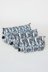 Kantha Toiletry Pouches - Black Dahlia