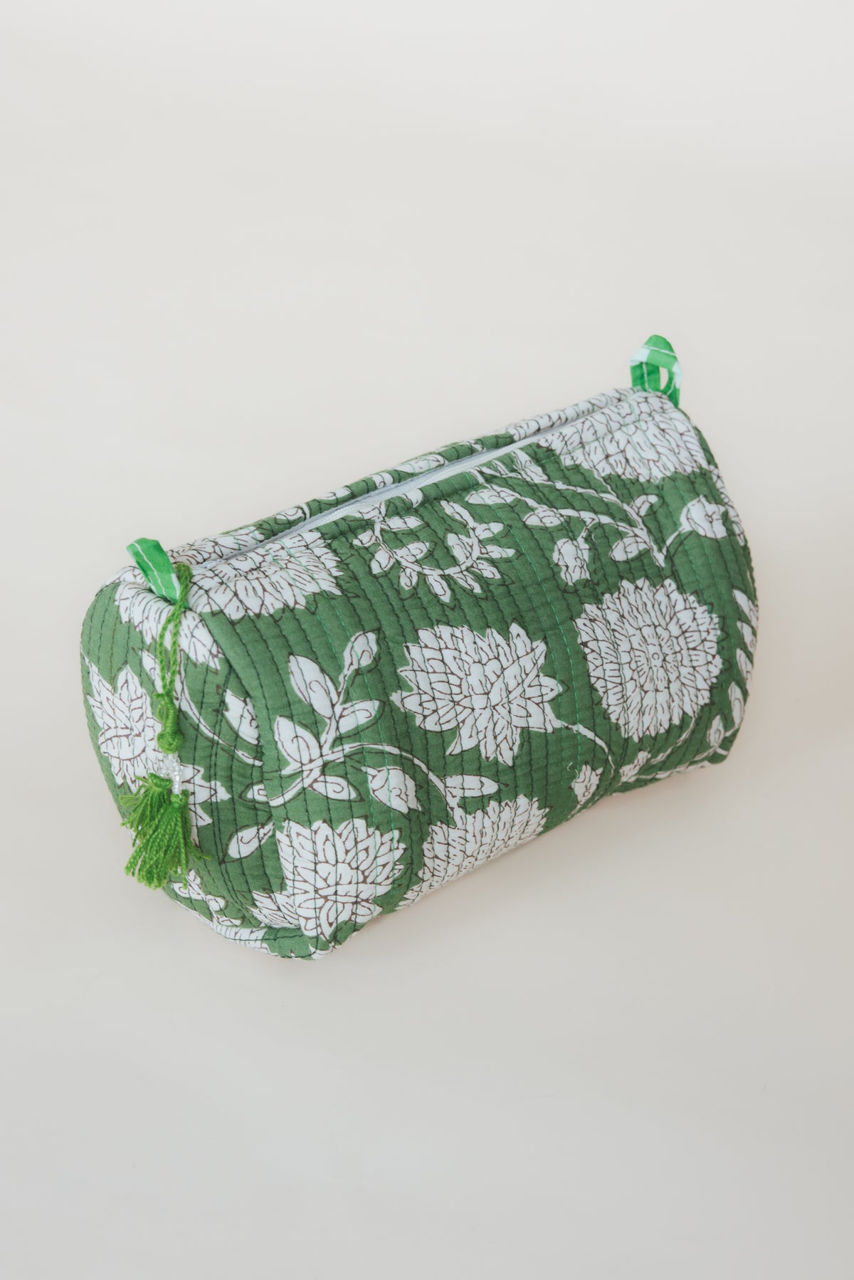 Kantha Toiletry Pouches - Mossy Primrose