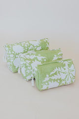 Kantha Toiletry Pouches - Lime Garden