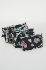 Kantha Toiletry Pouches - Dark Botanical