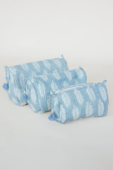 Kantha Toiletry Pouches - Blooming Tide