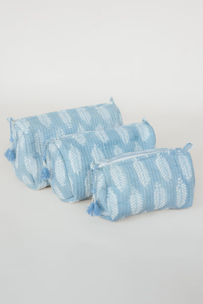 Kantha Toiletry Pouches - Blooming Tide