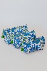 Kantha Toiletry Pouches - Blooming Tide thumbnail