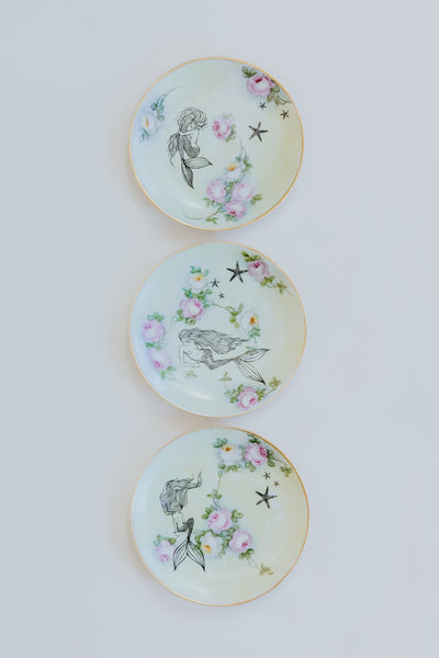 Mermaid + Rose Desert Plates - Set of 3
