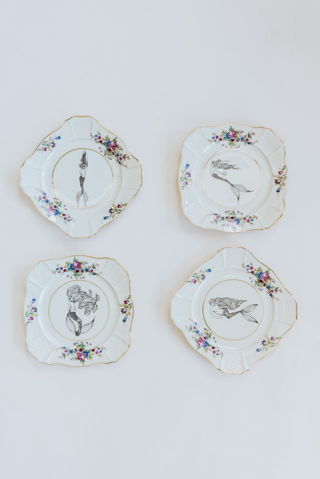 Mermaid Salad Plates - Set of 4