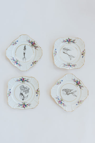 Mermaid Salad Plates - Set of 4