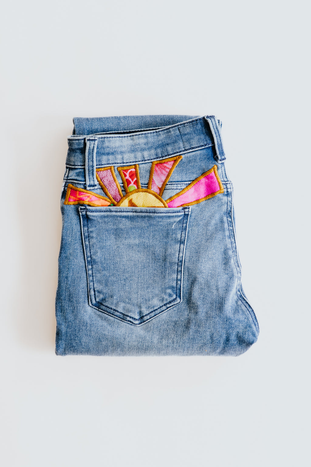 Sun Pocket Upcycled Denim Jeans - #8
