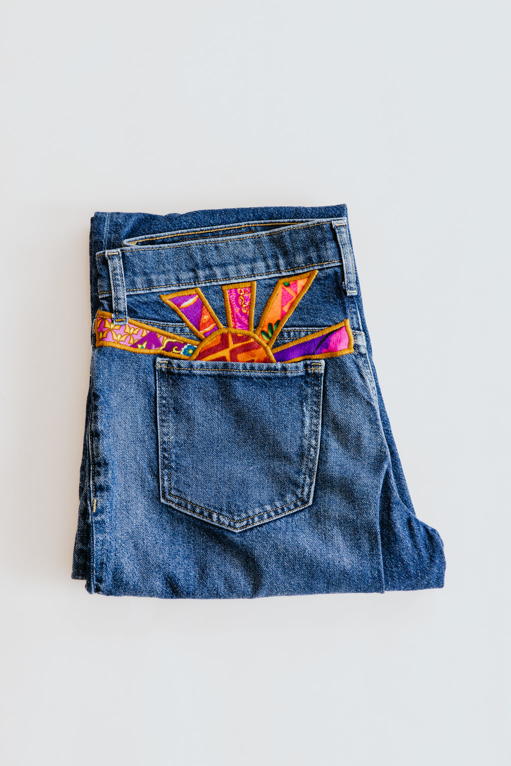 Sun Pocket Upcycled Denim Jeans - #9