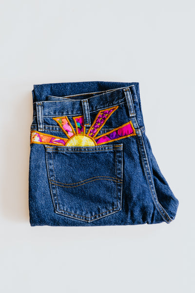 Sun Pocket Upcycled Lee's Jeans - #19