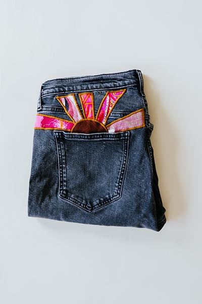 Sun Pocket Upcycled Jeans - #7