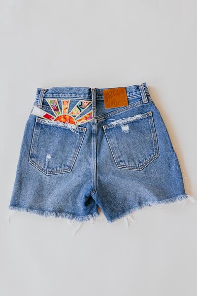 Sun Pocket Upcycled Denim Shorts - #3 | S