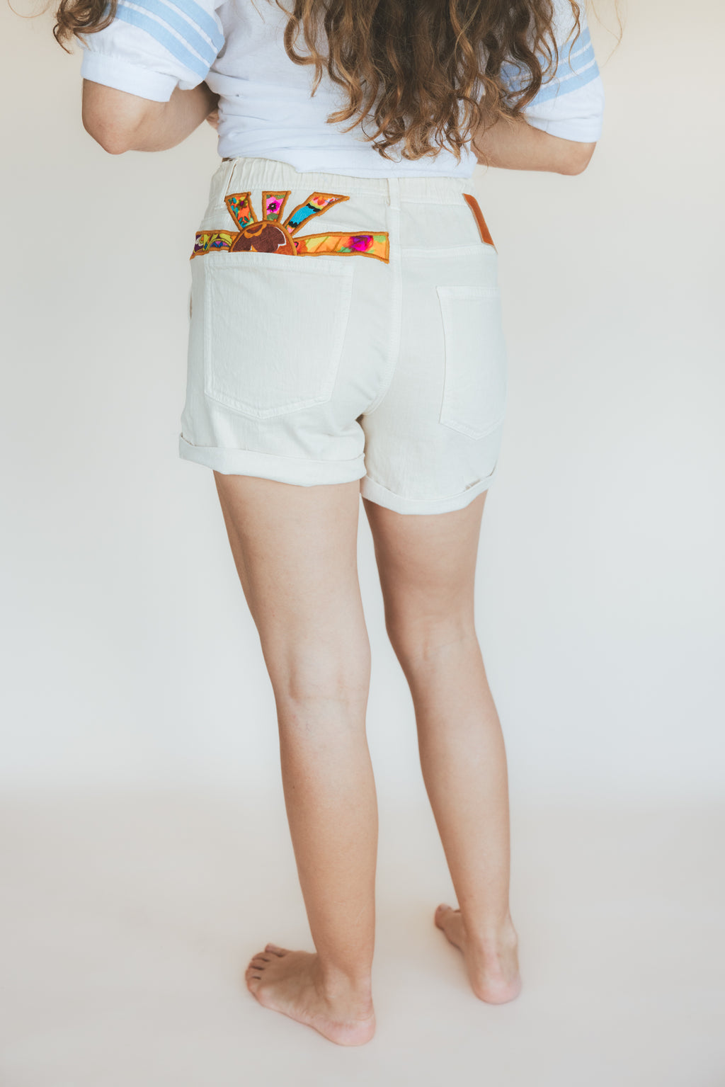 Sun Pocket Upcycled Denim Shorts - #14