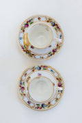 Wings Hawaii vintage tea cup and dish set for 2, upcycled with original mermaid artwork. One of a kind dishware handmade in Maui. 