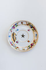 Wings Hawaii vintage tea cup and dish set for 2, upcycled with original mermaid and seahorse artwork. One of a kind dishware handmade in Maui. Unique tea party gifts.  thumbnail