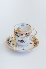 Wings Hawaii vintage tea cup and dish set for 2, upcycled with original mermaid and seahorse artwork. One of a kind dishware handmade in Maui. Unique tea party gifts.  thumbnail