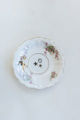 Wings Hawaii vintage tea cup and dish set for 2, upcycled with original mermaid and seahorse artwork. One of a kind dishware handmade in Maui. Unique tea party gifts.  thumbnail