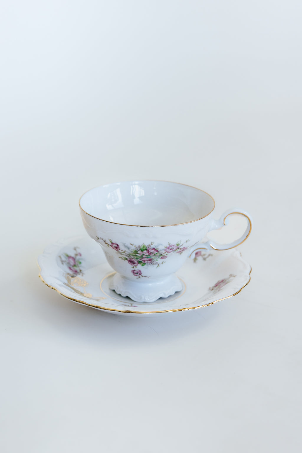 Wings Hawaii vintage tea cup and dish set for 2, upcycled with original mermaid and seahorse artwork. One of a kind dishware handmade in Maui. Unique tea party gifts. 