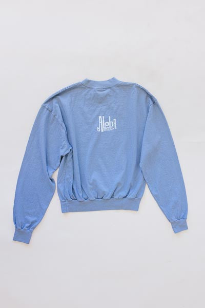 Wings Hawaii whale dance pullover long sleeve tee in blue - back