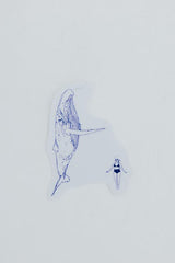 Wings Hawaii whale dance sticker blue outline on clear background thumbnail