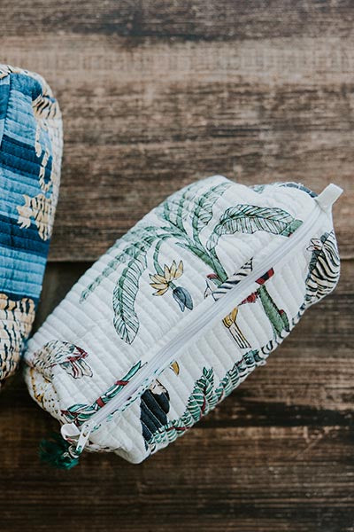 Kantha Toiletry Pouches - Jungle
