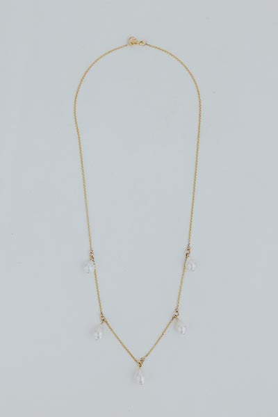 Chandelier Necklace - White Freshwater Pearl