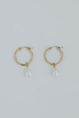 Charm Hoops - Teardrop White Pearl thumbnail