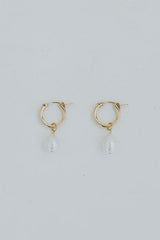 Charm Hoops - Teardrop White Pearl thumbnail