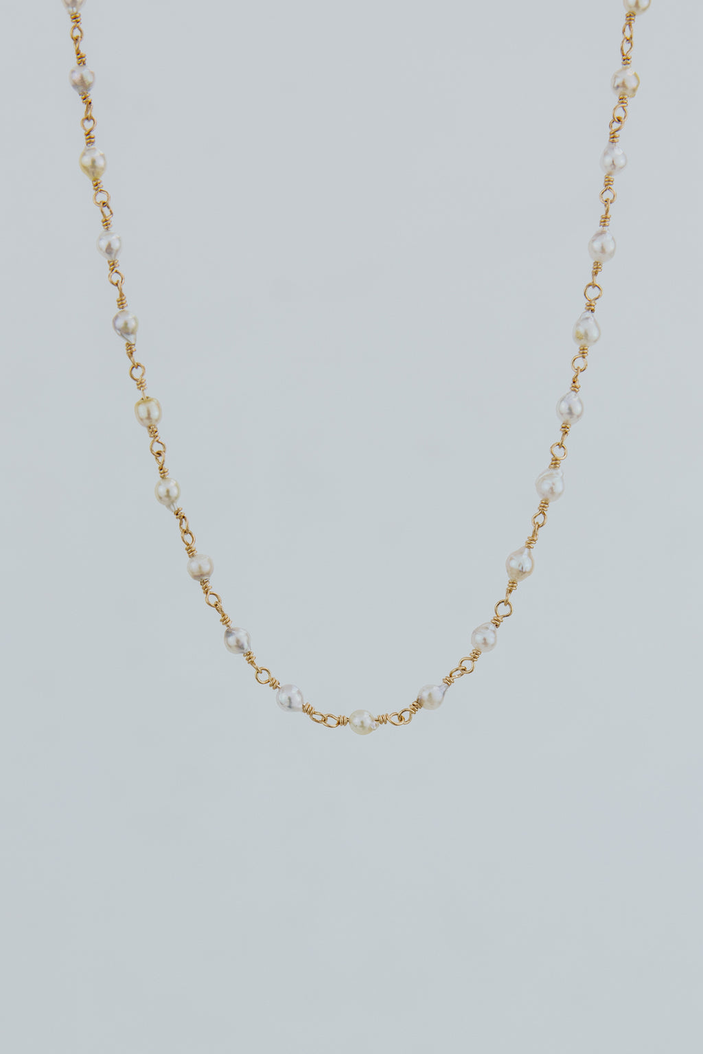 Wings Hawaii Akoya Keshi pearl necklace. Fine jewelry expertly handcrafted in Maui. 