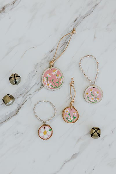 Wood Ornaments - Pinks