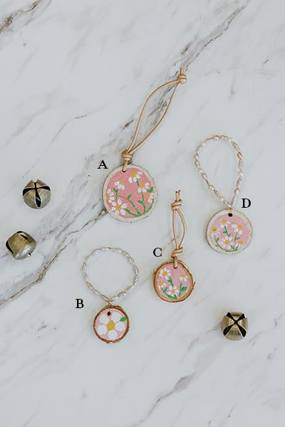 Wood Ornaments - Pinks