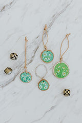 Wood Ornaments - Greens