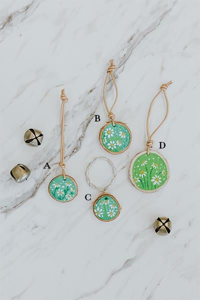 Wood Ornaments - Greens