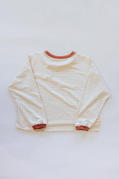 wings hawaii long sleeve boxy top in neon stripes 