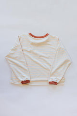 wings hawaii long sleeve boxy top in neon stripes  thumbnail