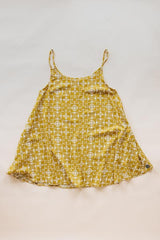 Wings Hawaii trapeze mini dress in ulu and plumeria print in marigold thumbnail