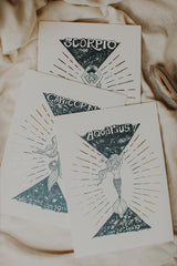 Wings Hawaii zodiac letterpress prints  thumbnail