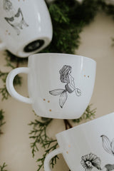 cancer mermaid zodiac ceramic mug black and white wings hawaii thumbnail