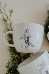 capricorn mermaid zodiac ceramic mug black and white wings hawaii thumbnail