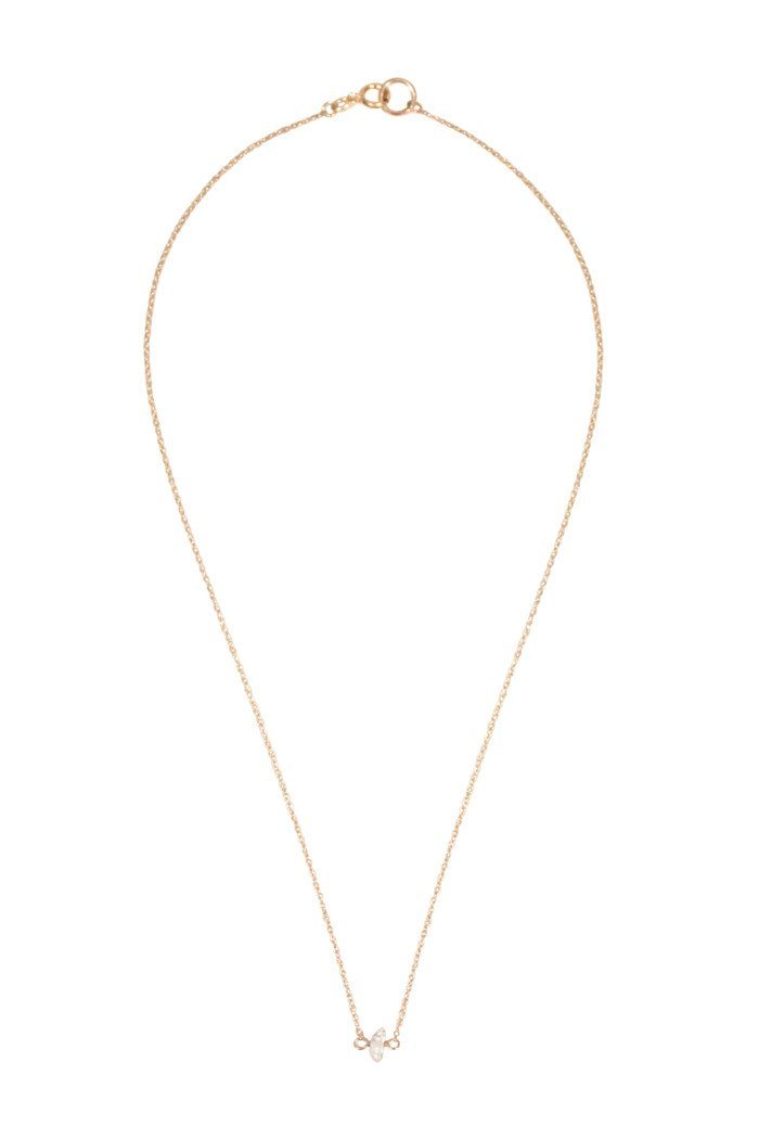 tiny herkimer necklace cute sterling silver gold handmade crystal gemstone wings hawaii jewelry simple dainty quartz