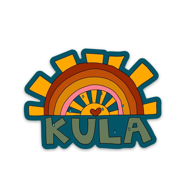Wings Hawaii Kula rainbow sun sticker