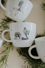 leo mermaid zodiac ceramic mug black and white wings hawaii thumbnail