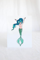Wings Hawaii mermaid greeting card thumbnail