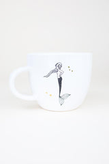 aries mermaid zodiac ceramic mug black and white wings hawaii thumbnail