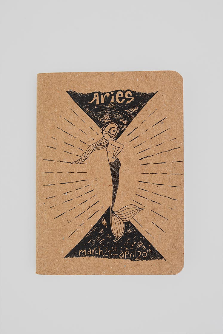 Wings Hawaii zodiac mini notebook - Aries mermaid 