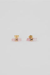 Banded Crystal Studs - Pink Tourmaline 14k thumbnail