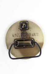 brass belt buckle sun and moon wings hawaii thumbnail